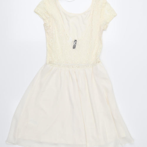 Divided Womens Ivory  Lace Fit & Flare  Size 8