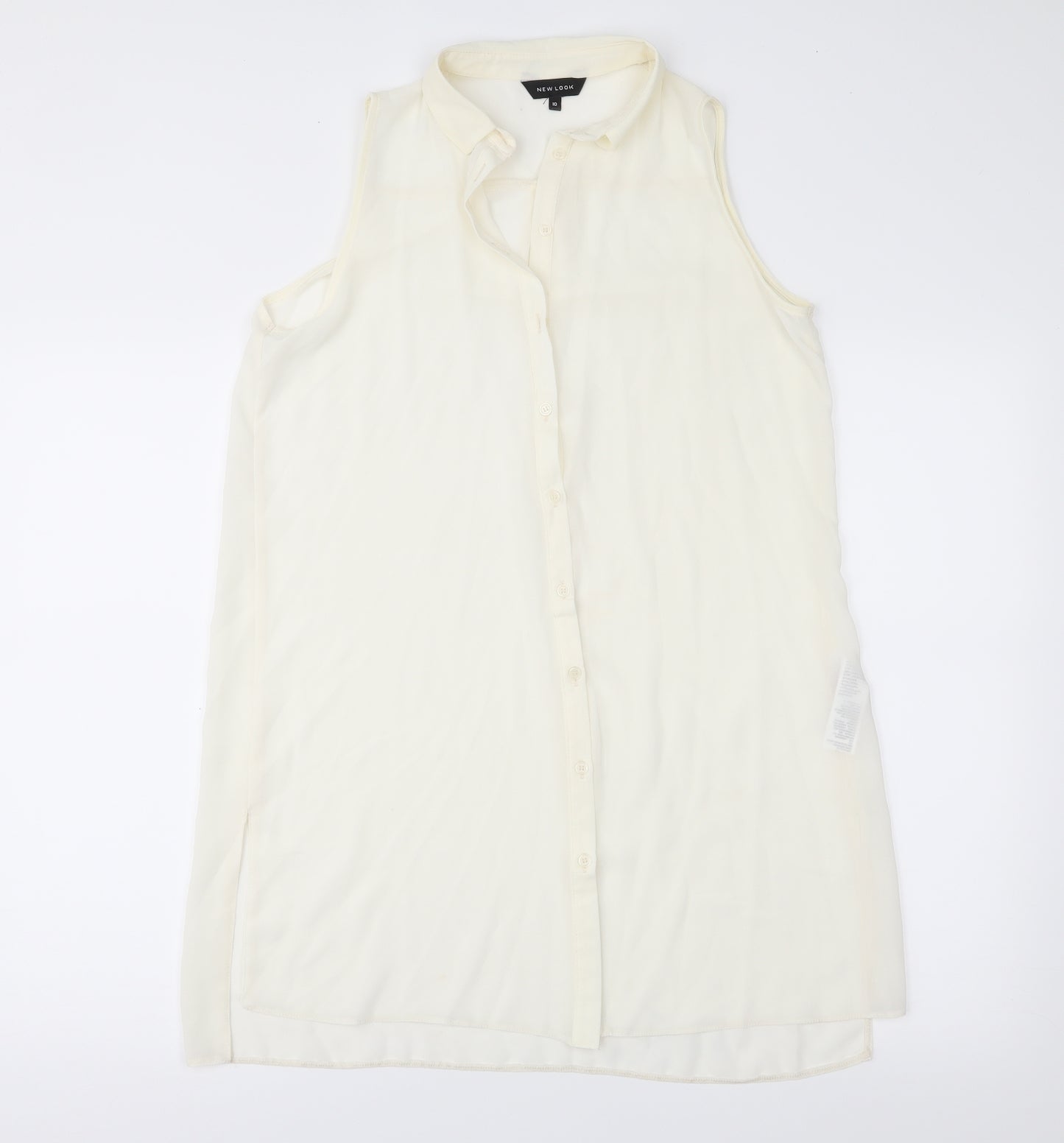 New Look Womens Ivory  Chiffon Basic Blouse Size 10