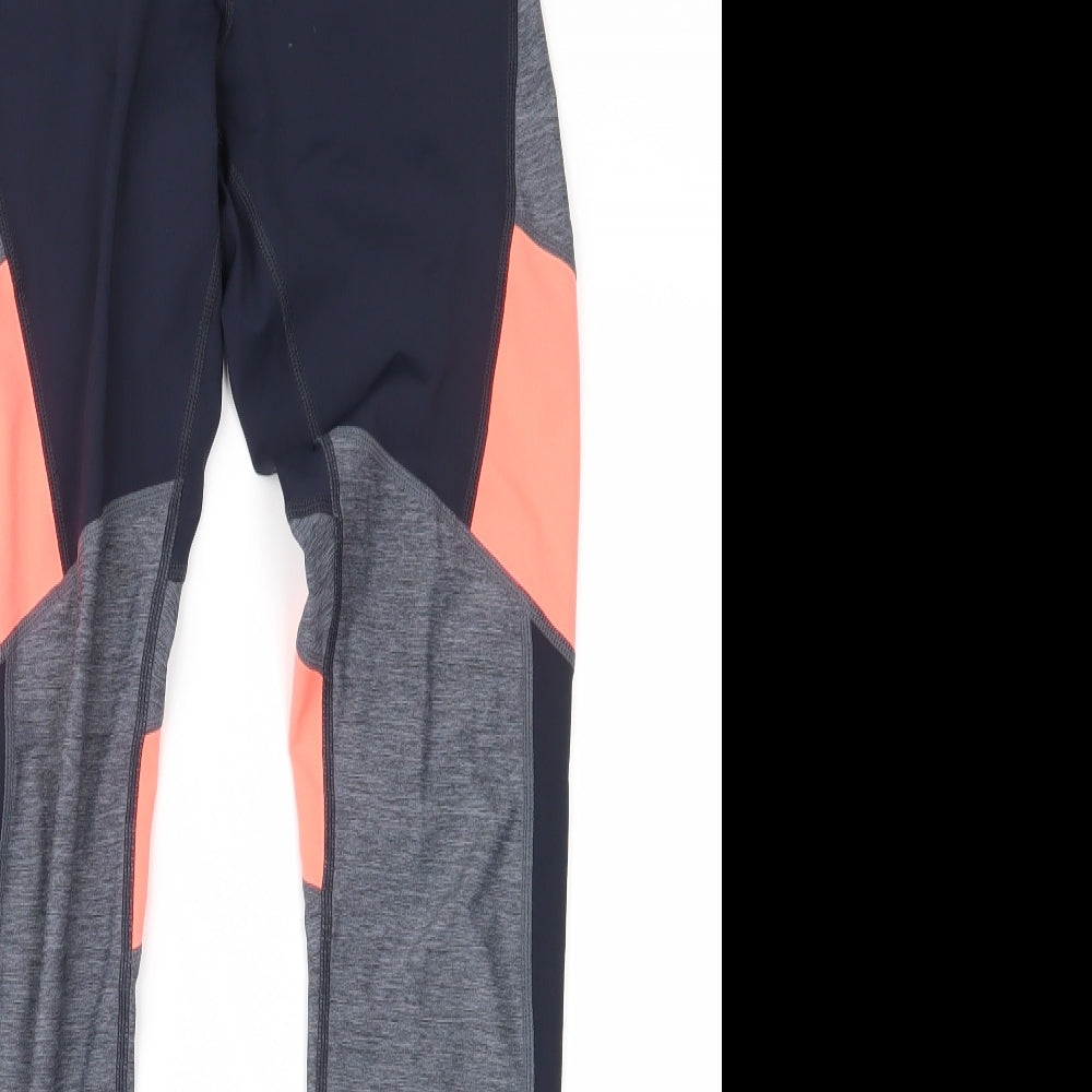 H&M Womens Blue Colourblock  Compression Leggings Size S L28 in