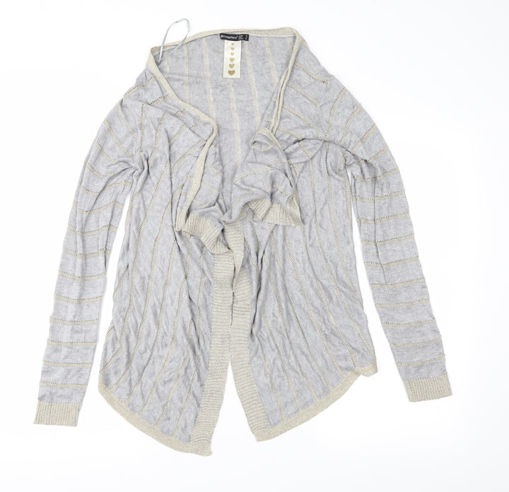 Atmosphere Womens Grey Striped Knit Cardigan Jumper Size 12