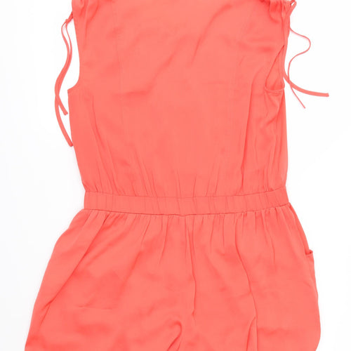 Marks and Spencer Womens Red  Satin Playsuit One-Piece Size 14
