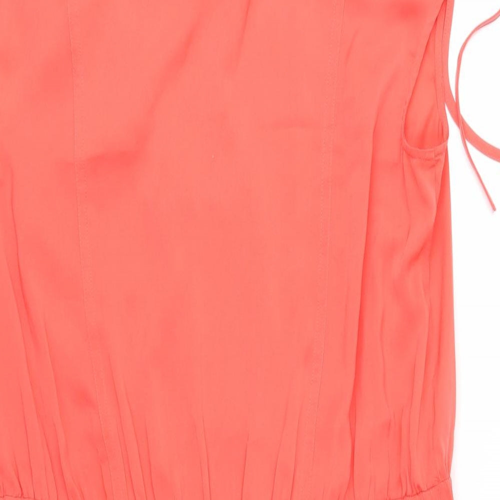 Marks and Spencer Womens Red  Satin Playsuit One-Piece Size 14