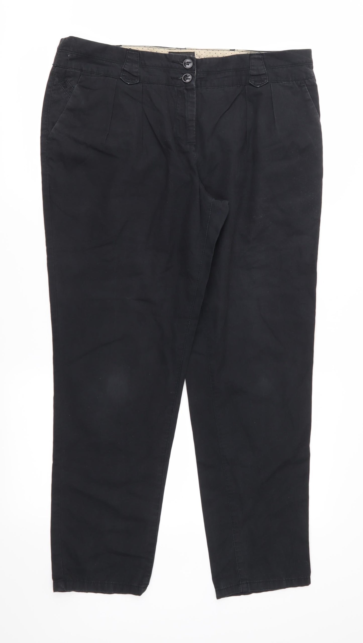 NEXT Womens Black   Chino Trousers Size 16 L29 in