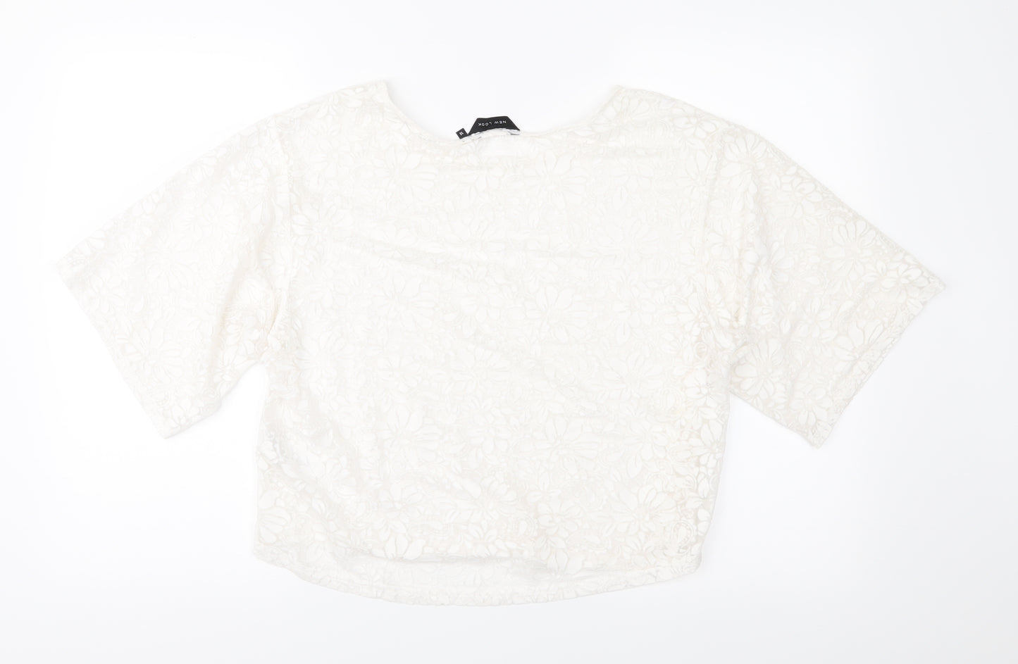 New Look Womens Ivory Floral  Basic Blouse Size 14