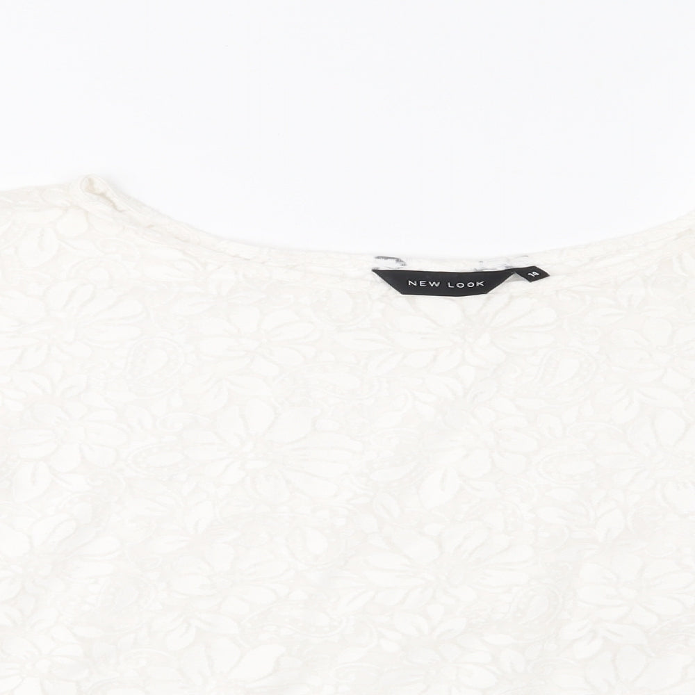 New Look Womens Ivory Floral  Basic Blouse Size 14