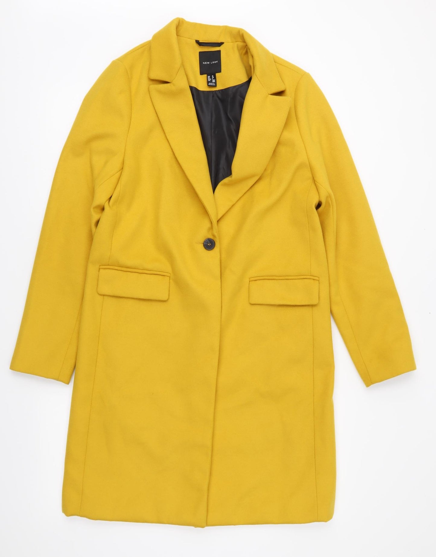 New Look Womens Yellow   Overcoat Coat Size 10