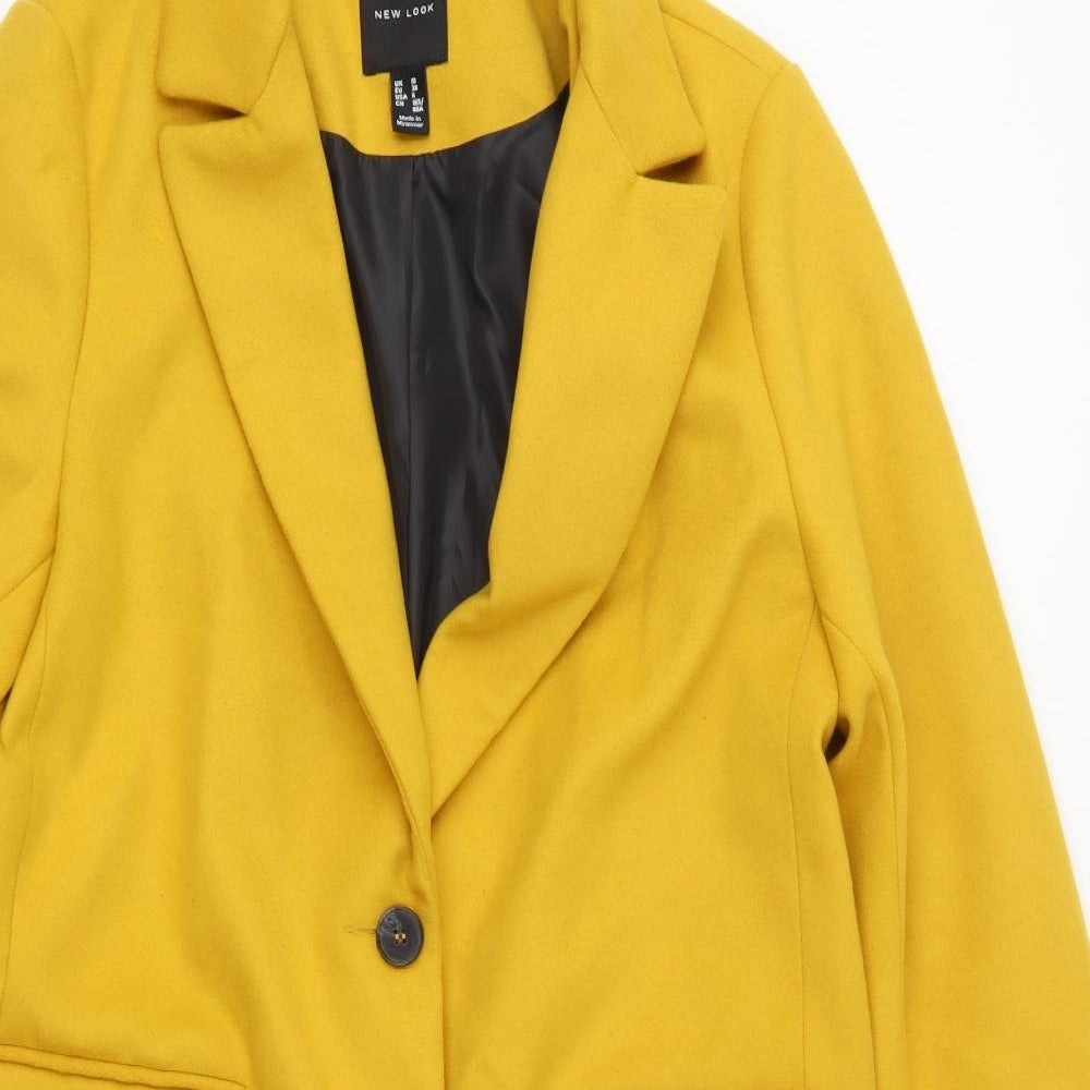 New Look Womens Yellow   Overcoat Coat Size 10