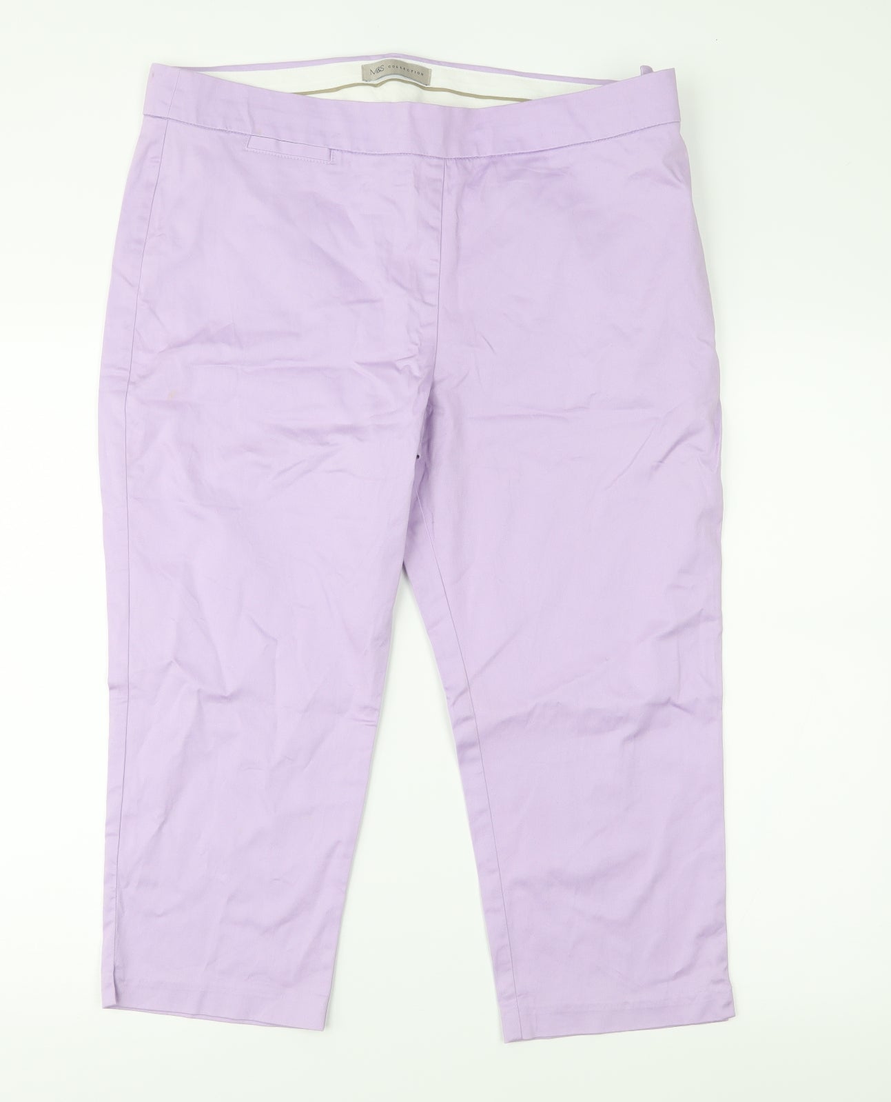 Marks and Spencer Womens Purple   Capri Trousers Size 16 L21 in