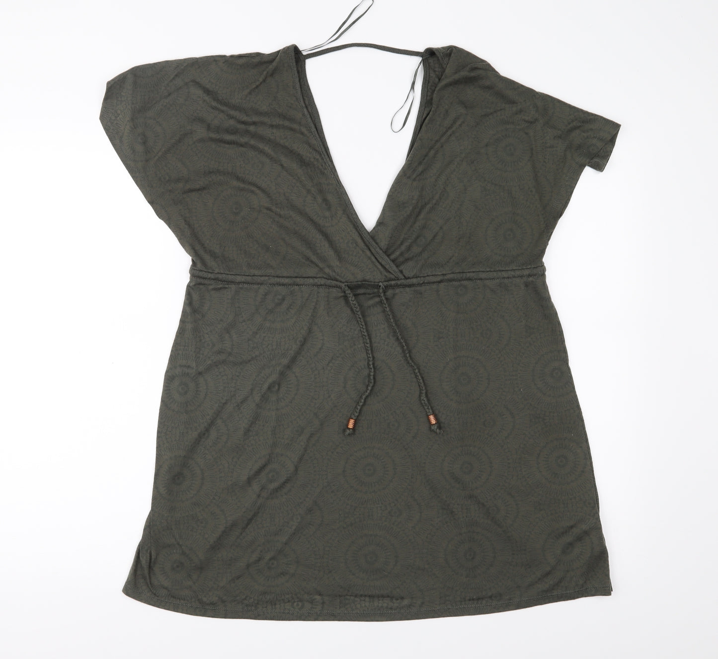 Primark Womens Green Geometric Jersey Tunic Blouse Size S