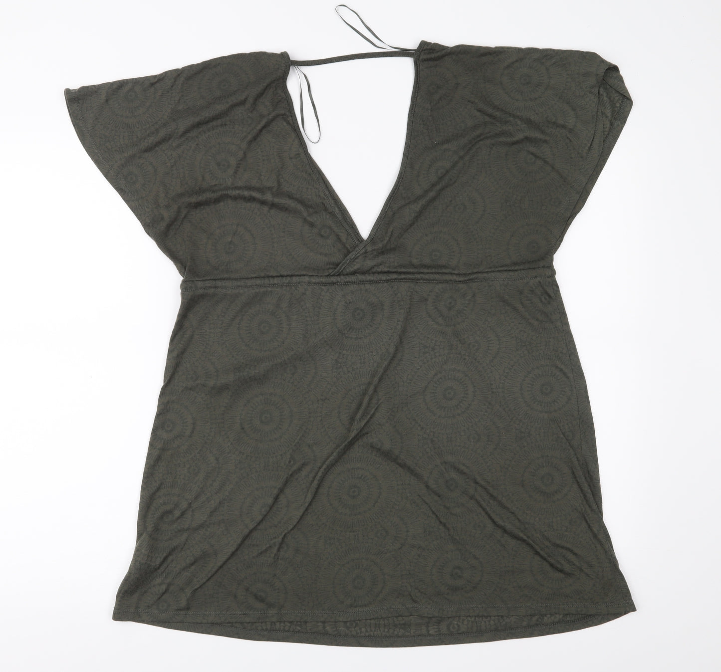 Primark Womens Green Geometric Jersey Tunic Blouse Size S
