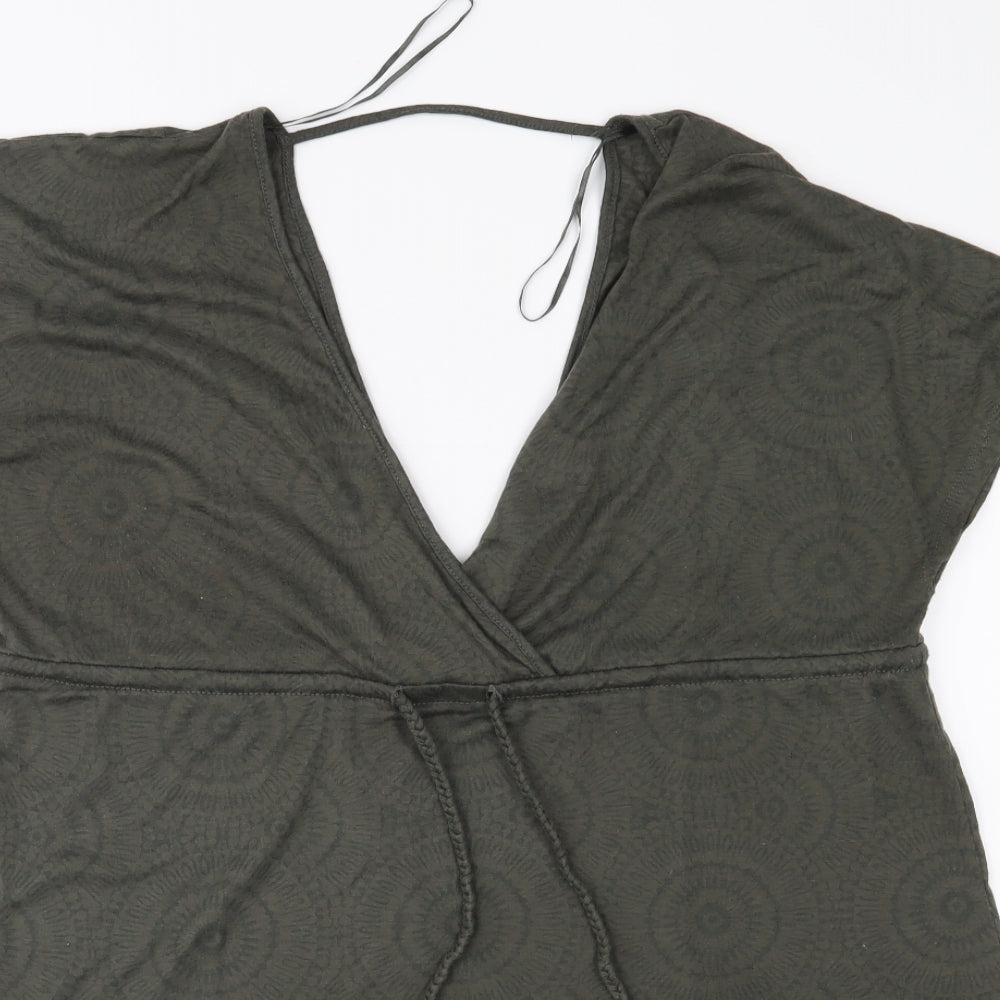 Primark Womens Green Geometric Jersey Tunic Blouse Size S