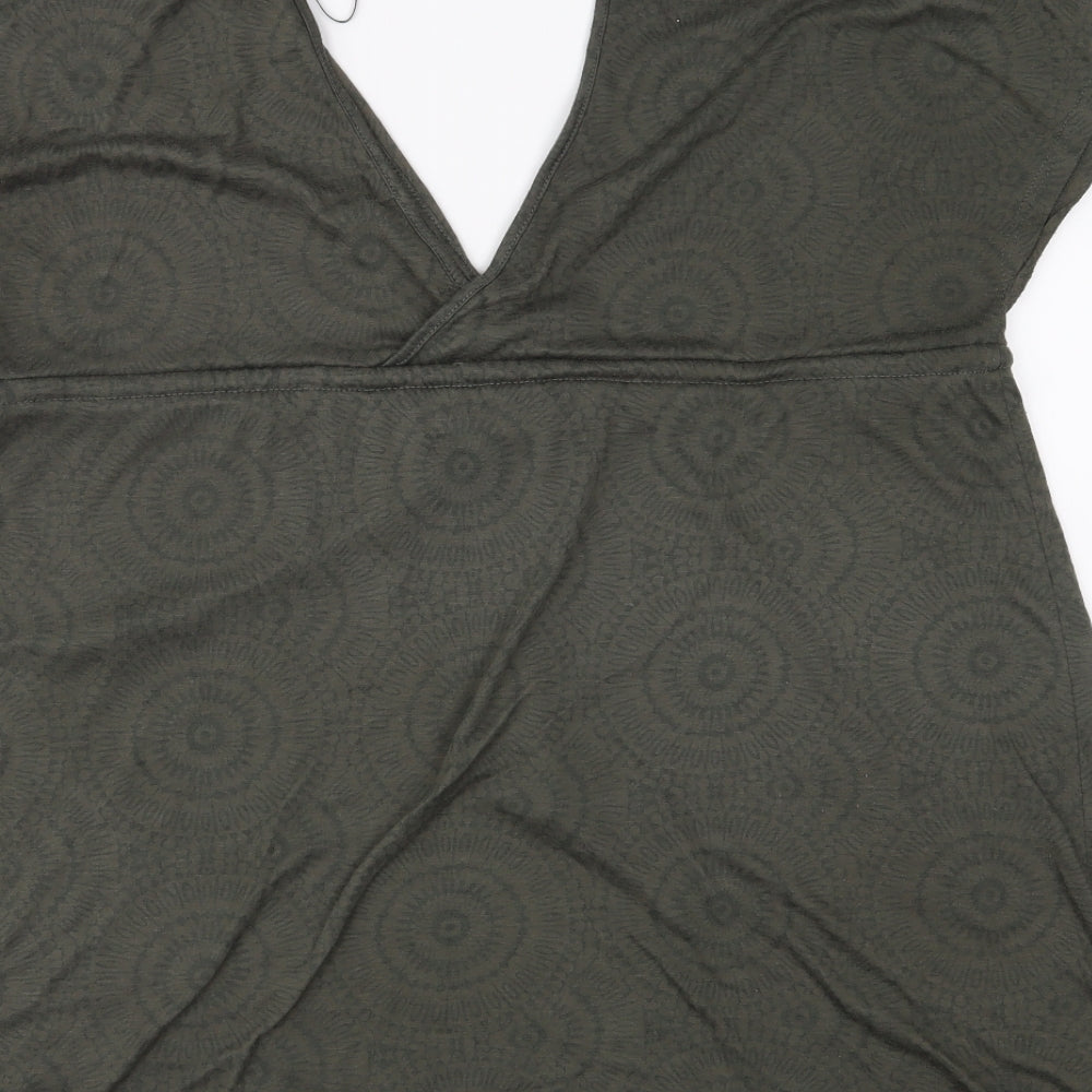 Primark Womens Green Geometric Jersey Tunic Blouse Size S