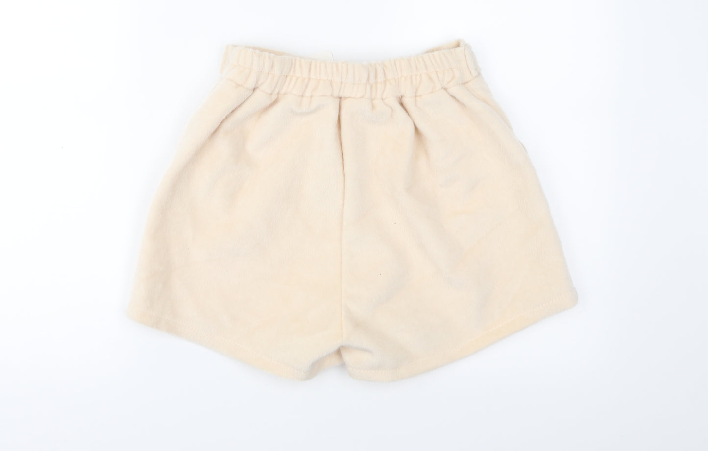 X.Xian Womens Ivory  Fleece Mom Shorts Size 28 in - Faux fur