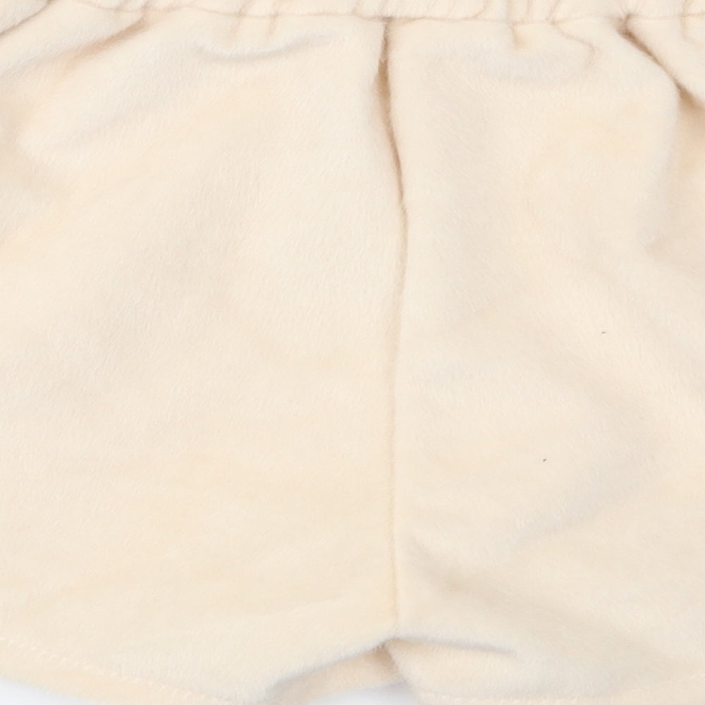 X.Xian Womens Ivory  Fleece Mom Shorts Size 28 in - Faux fur