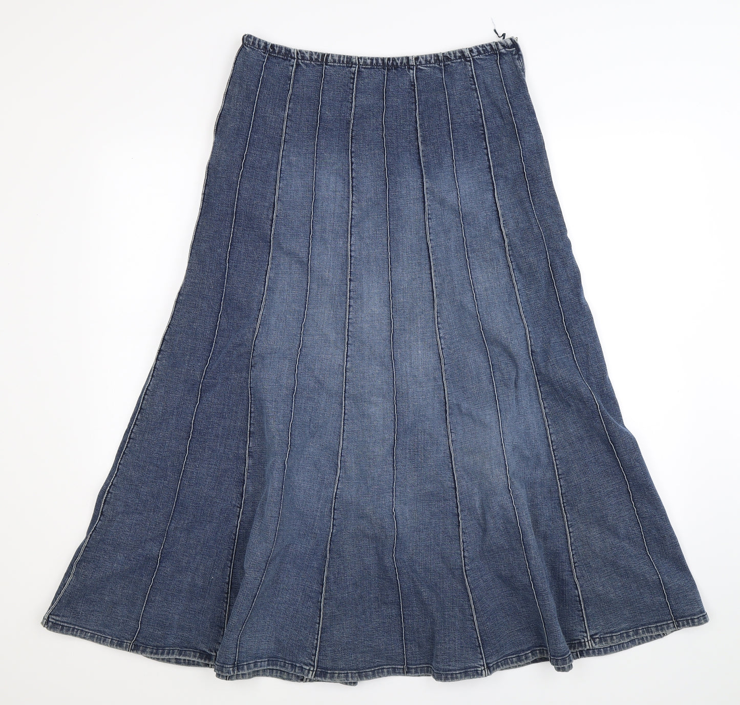 Per Una Womens Blue  Denim Flare Skirt Size 12