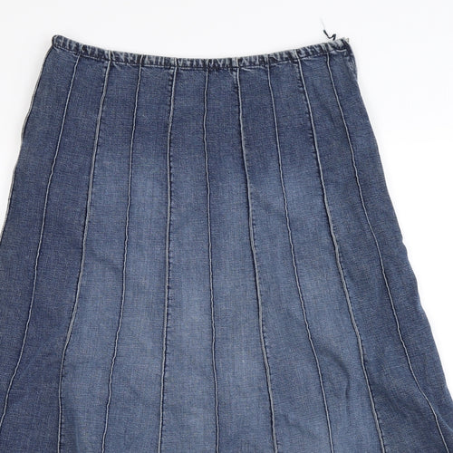 Per Una Womens Blue  Denim Flare Skirt Size 12