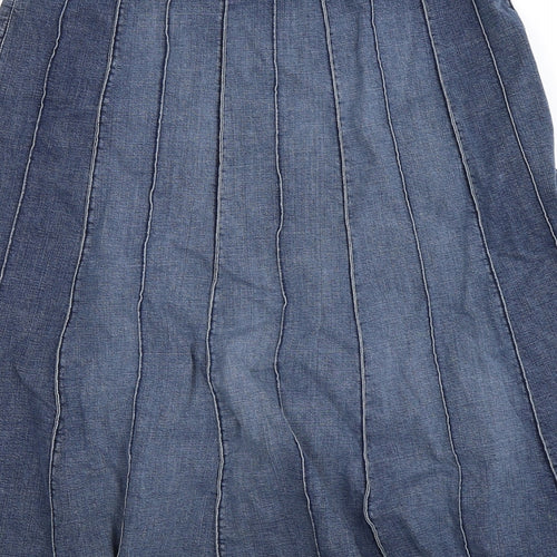 Per Una Womens Blue  Denim Flare Skirt Size 12