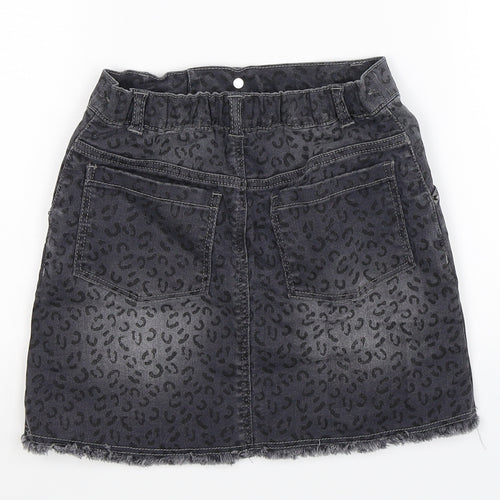 Preworn Girls Grey  Denim A-Line Skirt Size S