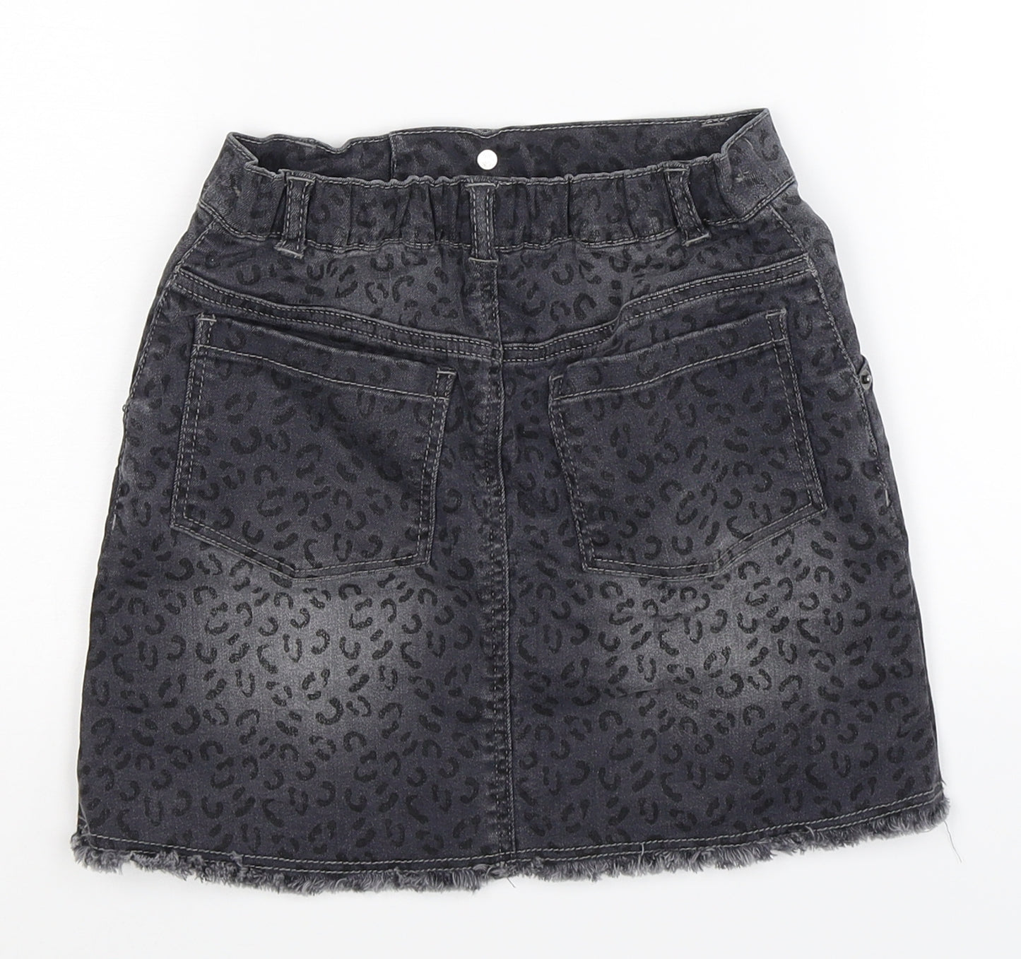 Preworn Girls Grey  Denim A-Line Skirt Size S