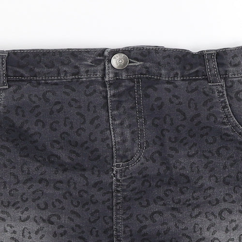 Preworn Girls Grey  Denim A-Line Skirt Size S