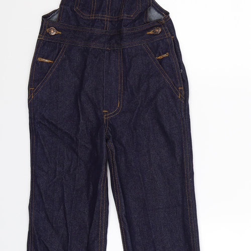 Preworn Girls Blue  Denim Dungaree One-Piece Size 9-10 Years