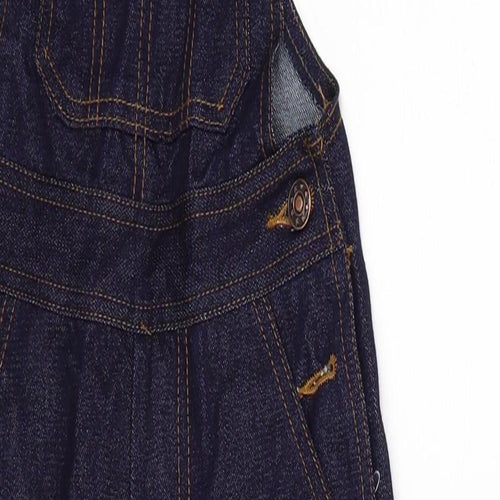 Preworn Girls Blue  Denim Dungaree One-Piece Size 9-10 Years