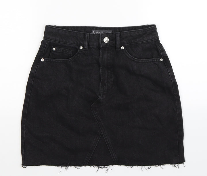 Denim Co Womens Black Denim A-Line Skirt Size 8