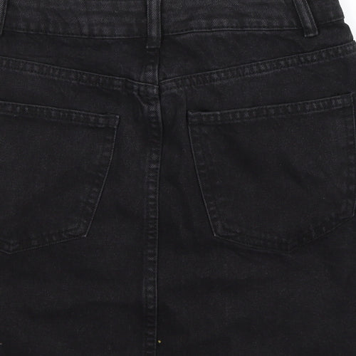 Denim Co Womens Black  Denim A-Line Skirt Size 8