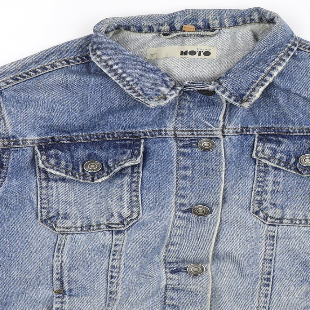 Topshop Womens Blue  Denim Jacket  Size 8
