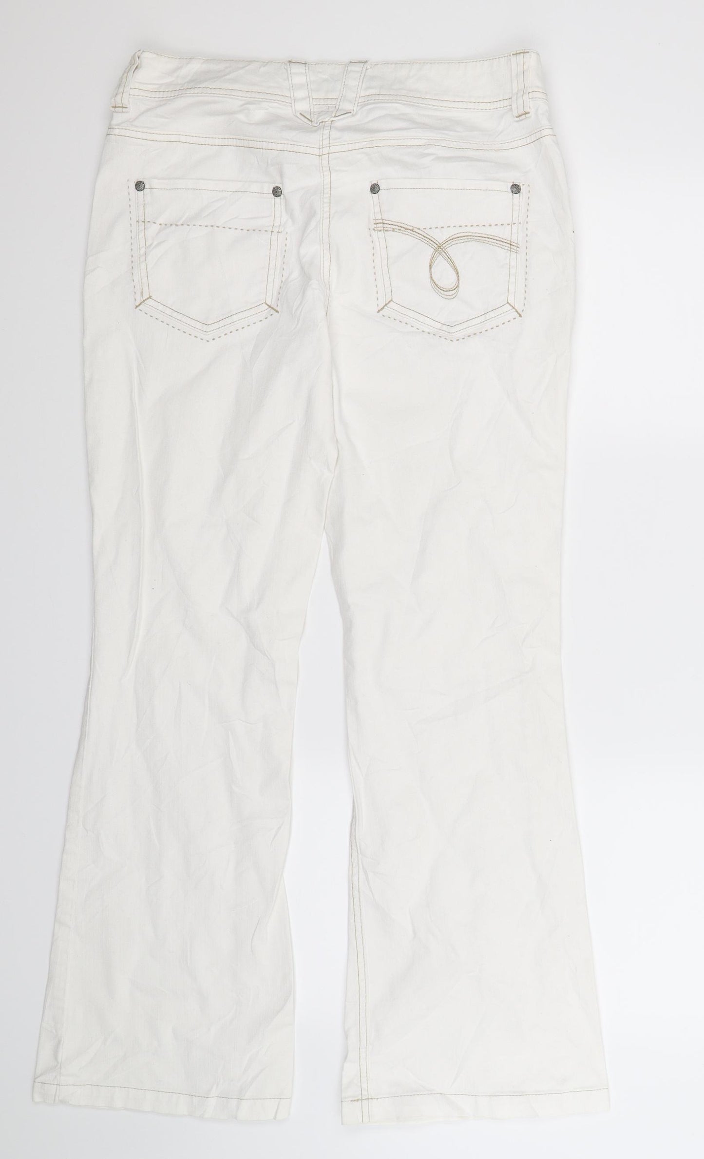 NEXT Womens White  Denim Bootcut Jeans Size 12 L29 in