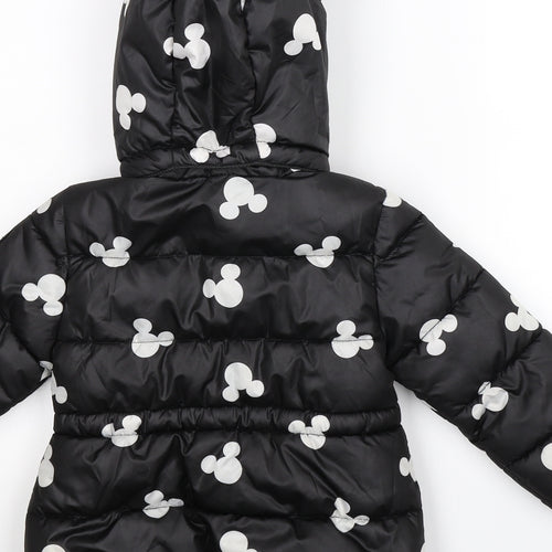H&M Girls Black   Puffer Jacket Jacket Size 3-4 Years  - Minnie Mouse