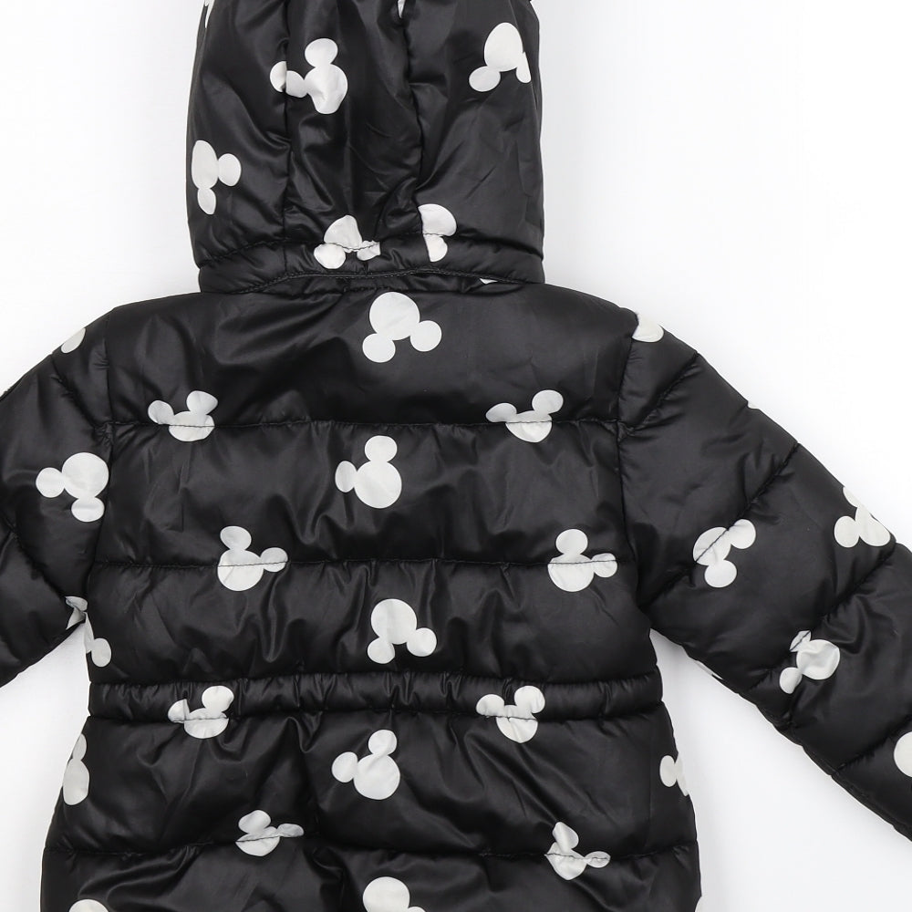 H&M Girls Black   Puffer Jacket Jacket Size 3-4 Years  - Minnie Mouse