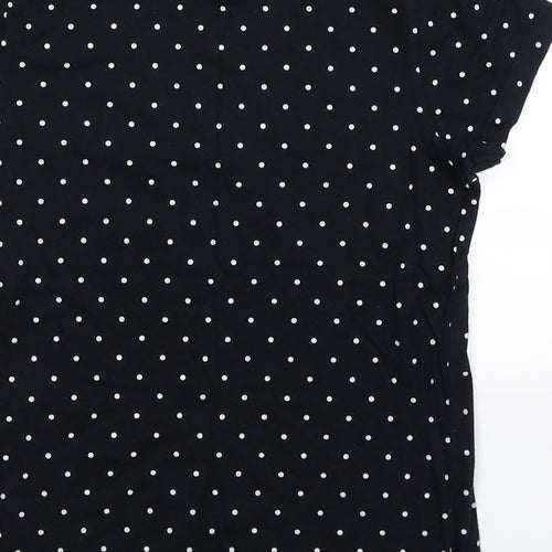 Primark Girls Black Spotted  Basic T-Shirt Size 10-11 Years