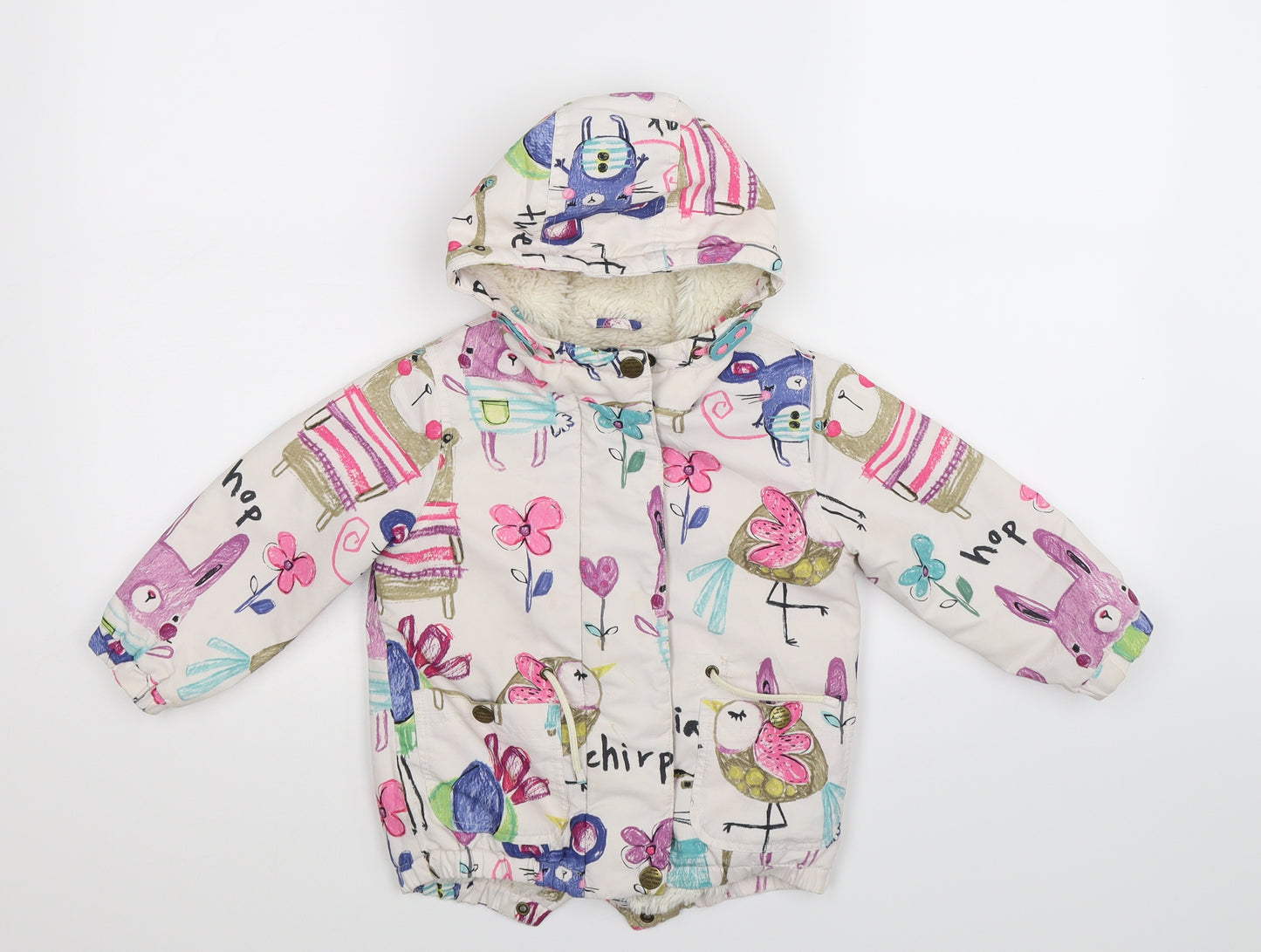 NEXT Girls White Floral  Jacket  Size 2-3 Years