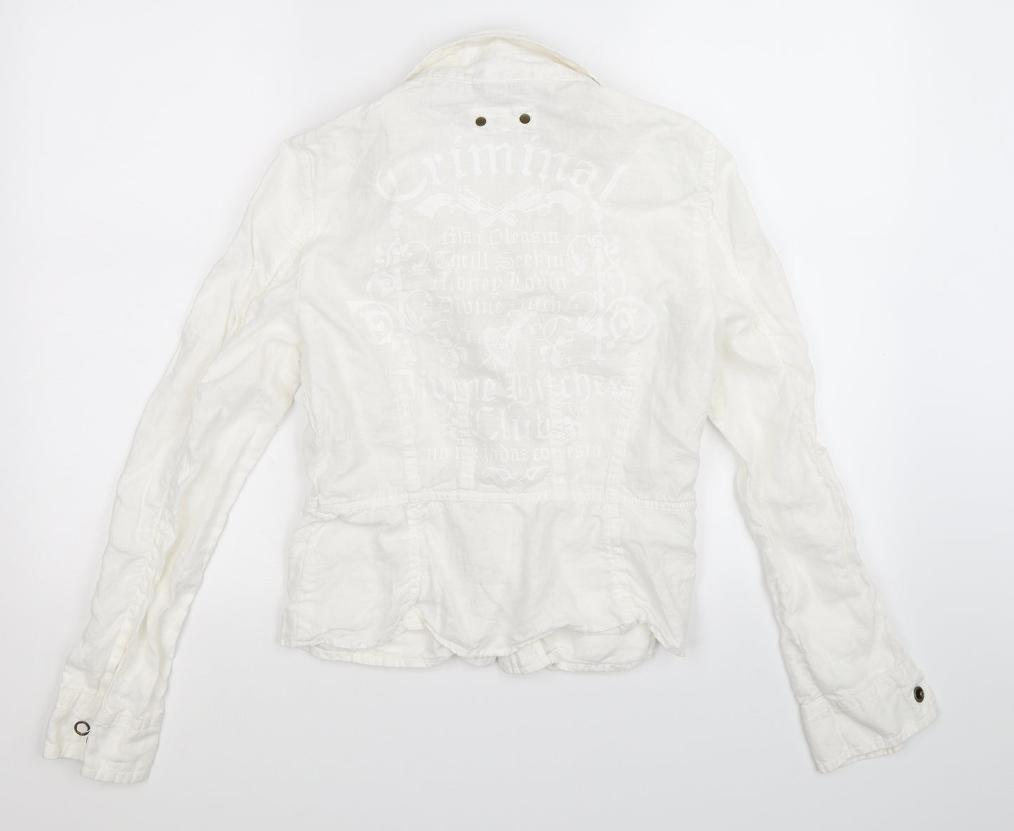 Criminal Womens White   Jacket Blazer Size M