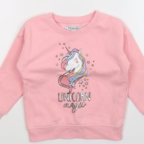 Primark Girls Pink   Pullover Sweatshirt Size 4-5 Years