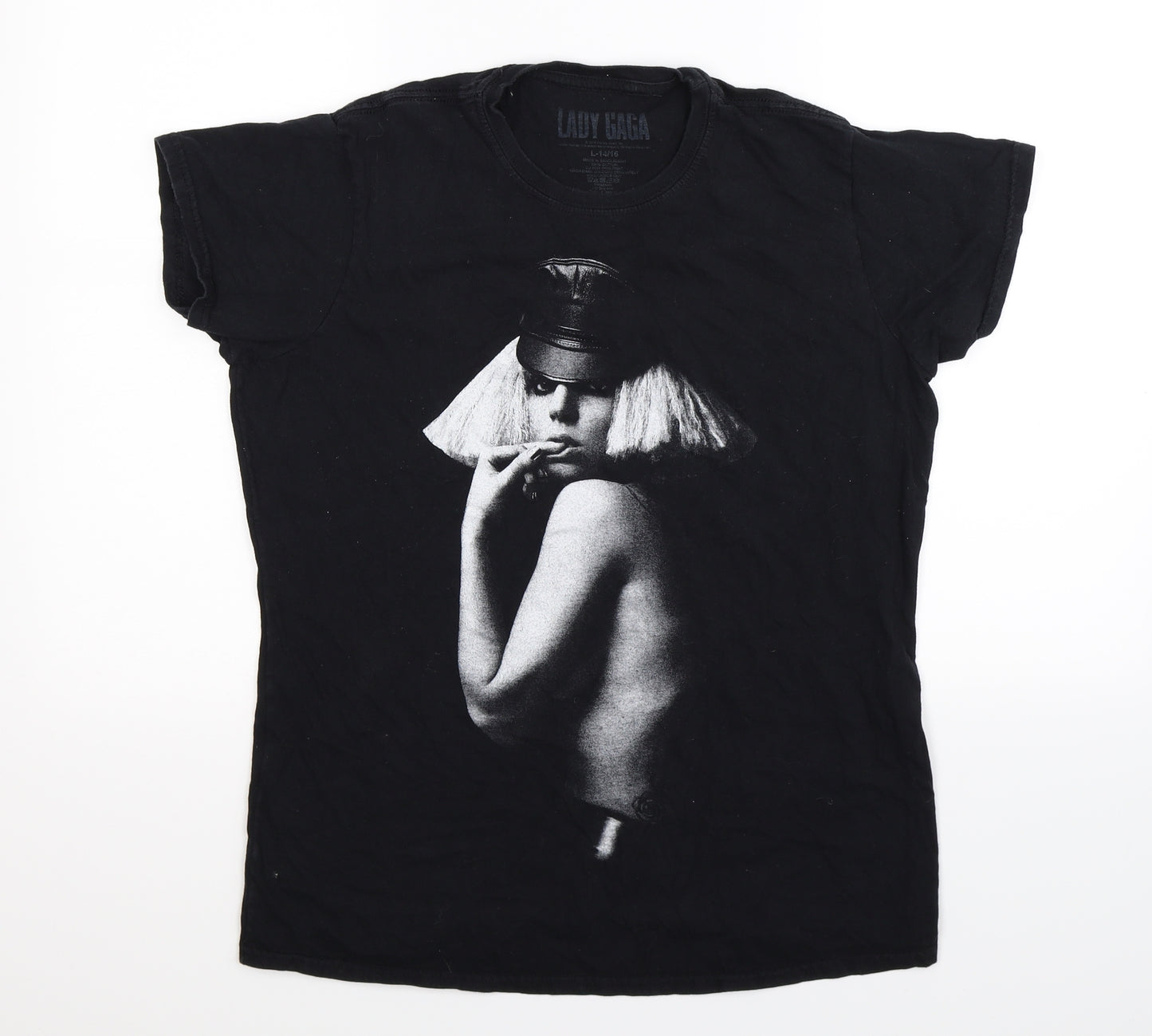 Primark Womens Black   Basic T-Shirt Size 16  - Lady Gaga