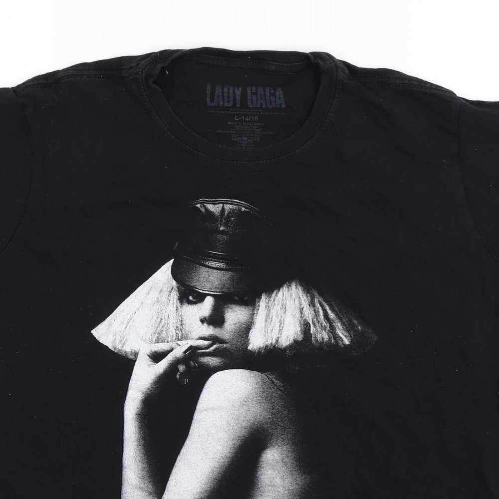 Primark Womens Black   Basic T-Shirt Size 16  - Lady Gaga