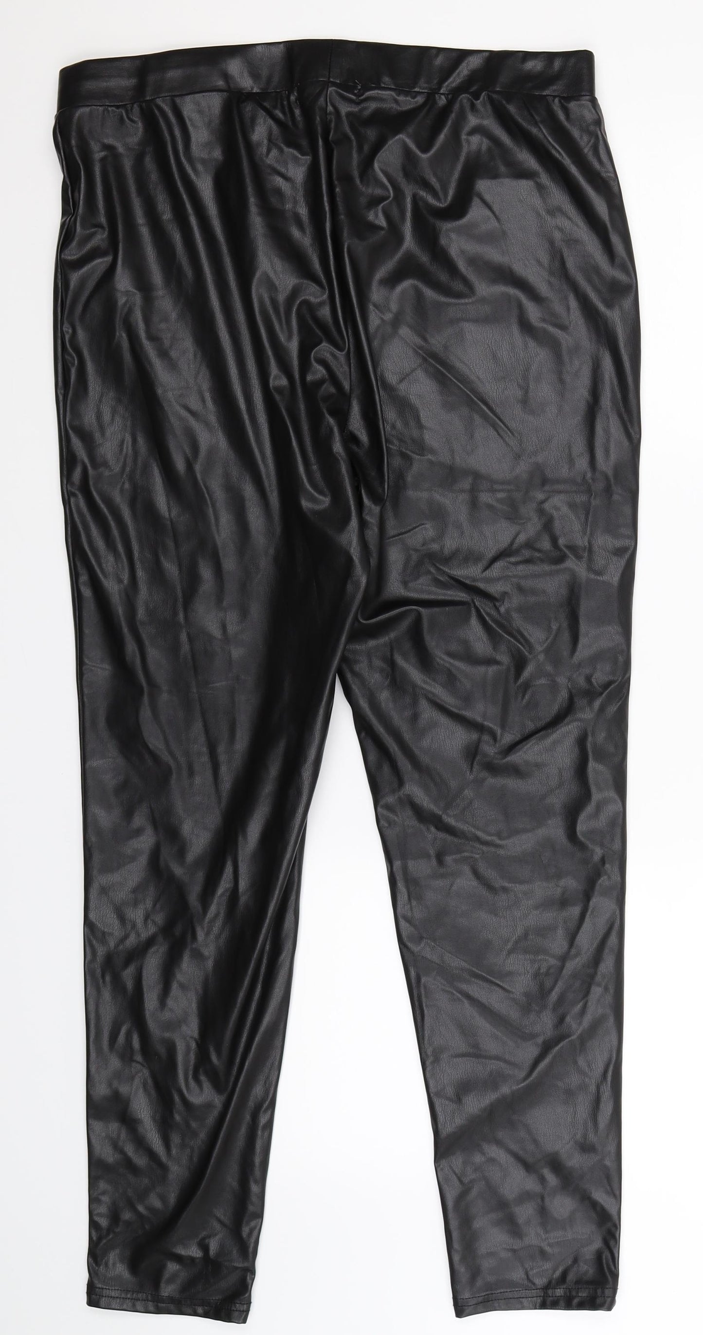 Primark Womens Black   Jegging Leggings Size 16 L28 in - Faux Leather