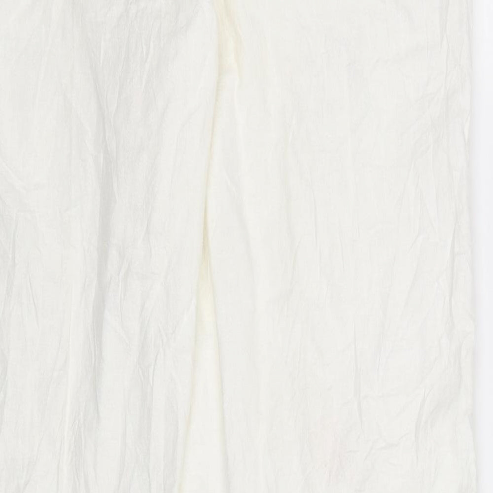 H&M Womens White   Trousers  Size 18 L31 in