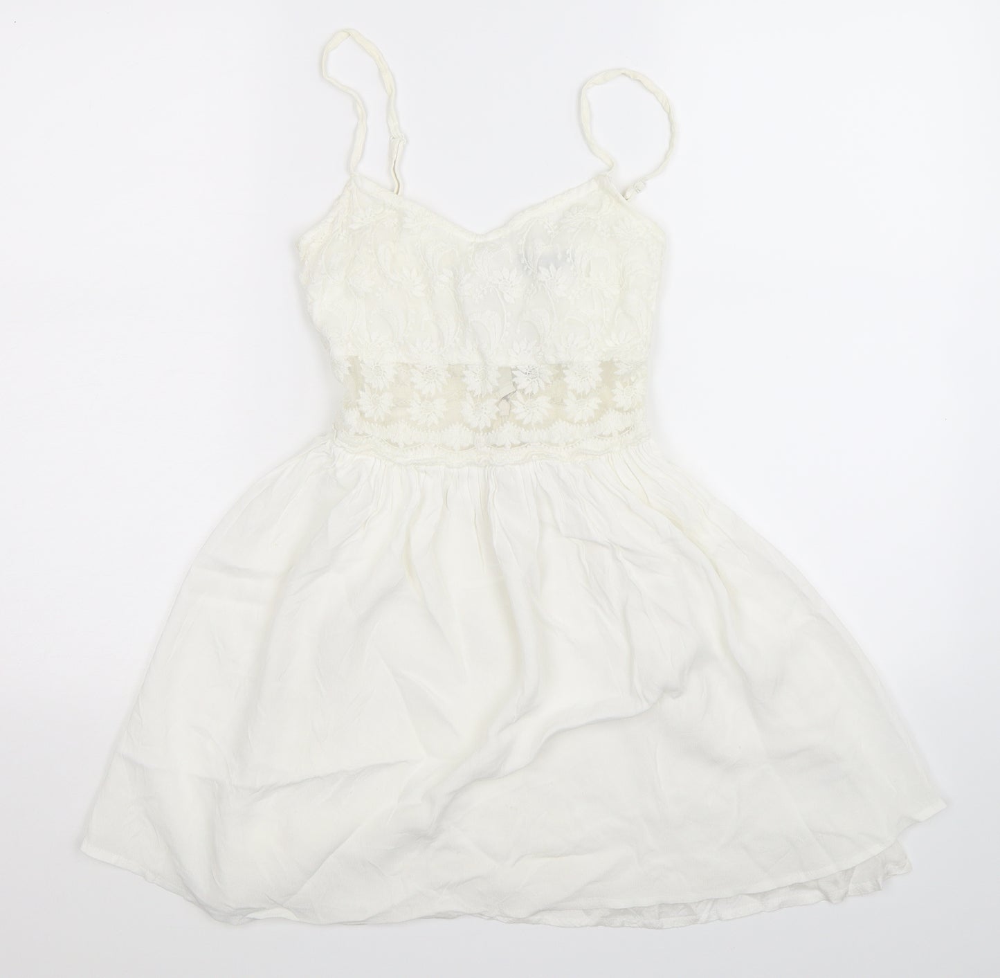 Topshop Womens White   Fit & Flare  Size 6