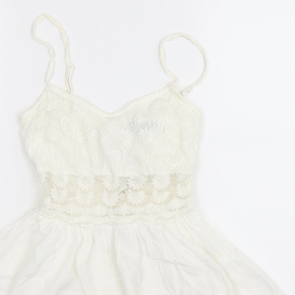 Topshop Womens White   Fit & Flare  Size 6