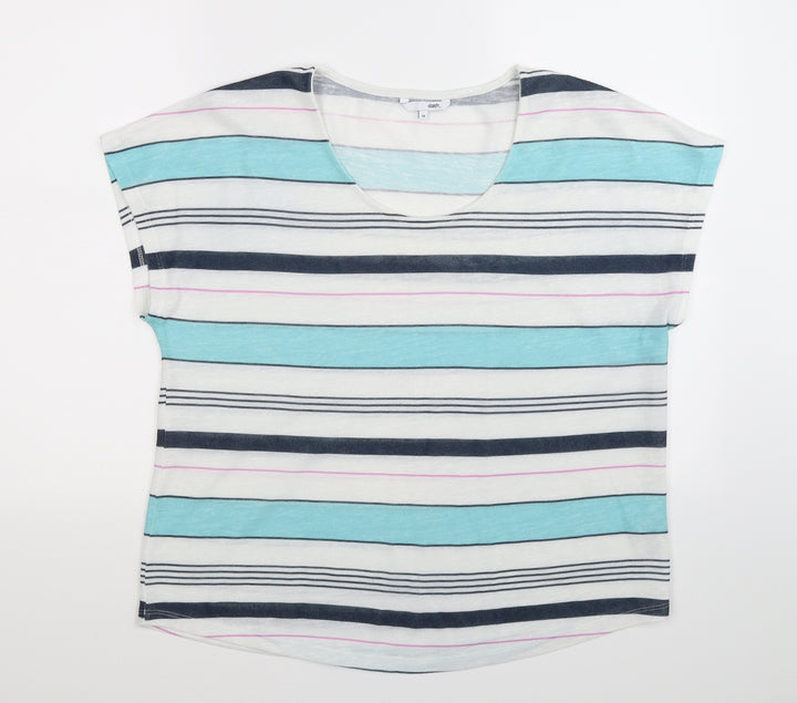 DASH Womens Multicoloured Striped Knit Pullover Jumper Size 18