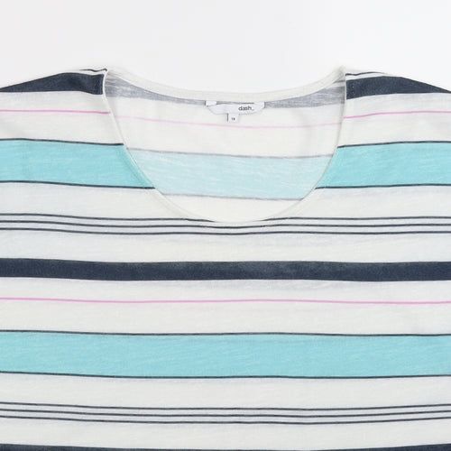 DASH Womens Multicoloured Striped Knit Pullover Jumper Size 18