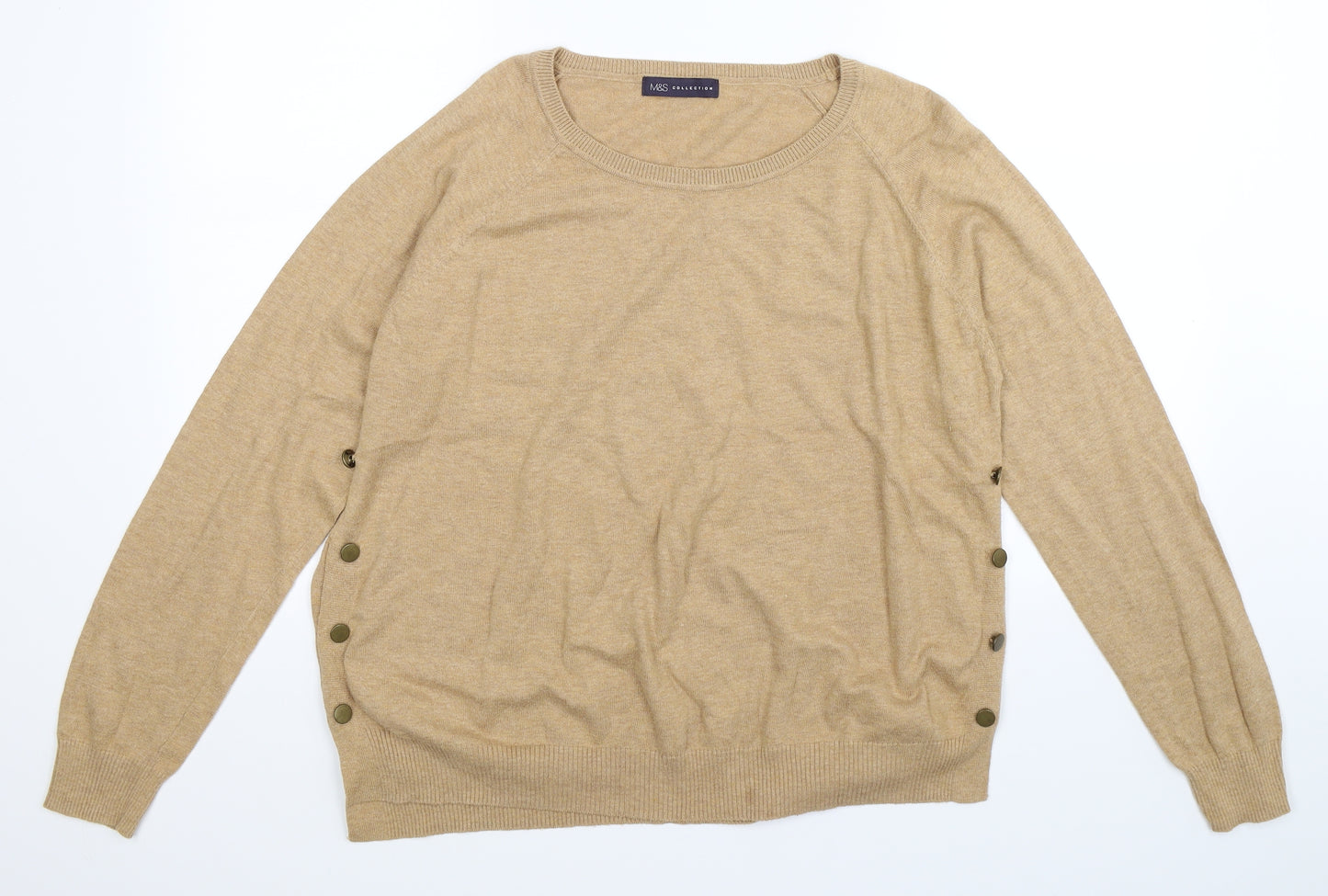 Marks and Spencer Womens Beige  Knit Pullover Jumper Size L
