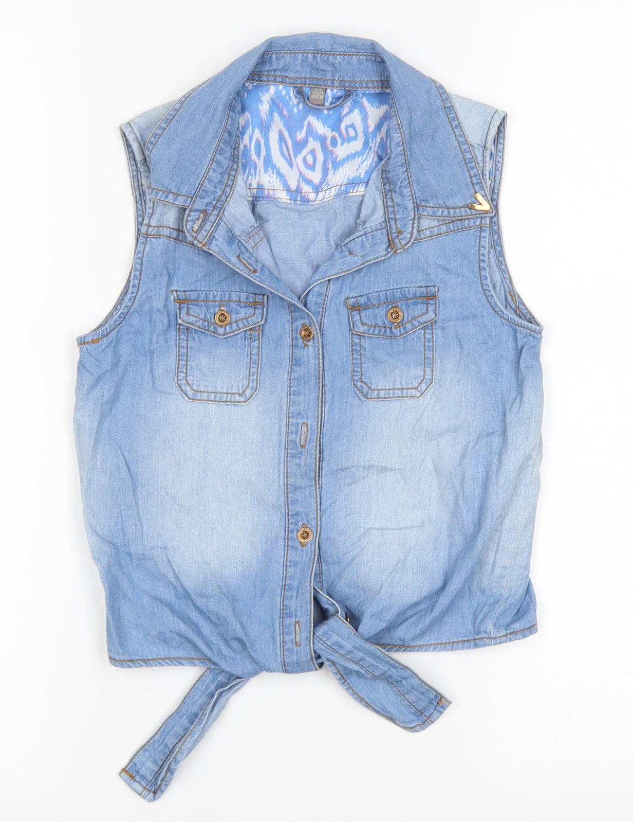 denim Co Girls Blue   Basic Button-Up Size 8-9 Years