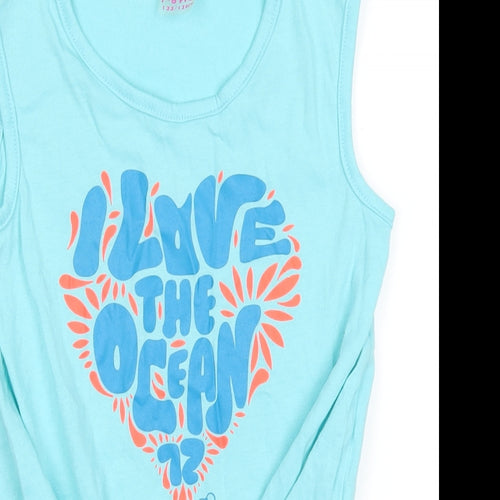 Ocean Pacific Girls Blue   Basic Tank Size 7-8 Years  - ocean