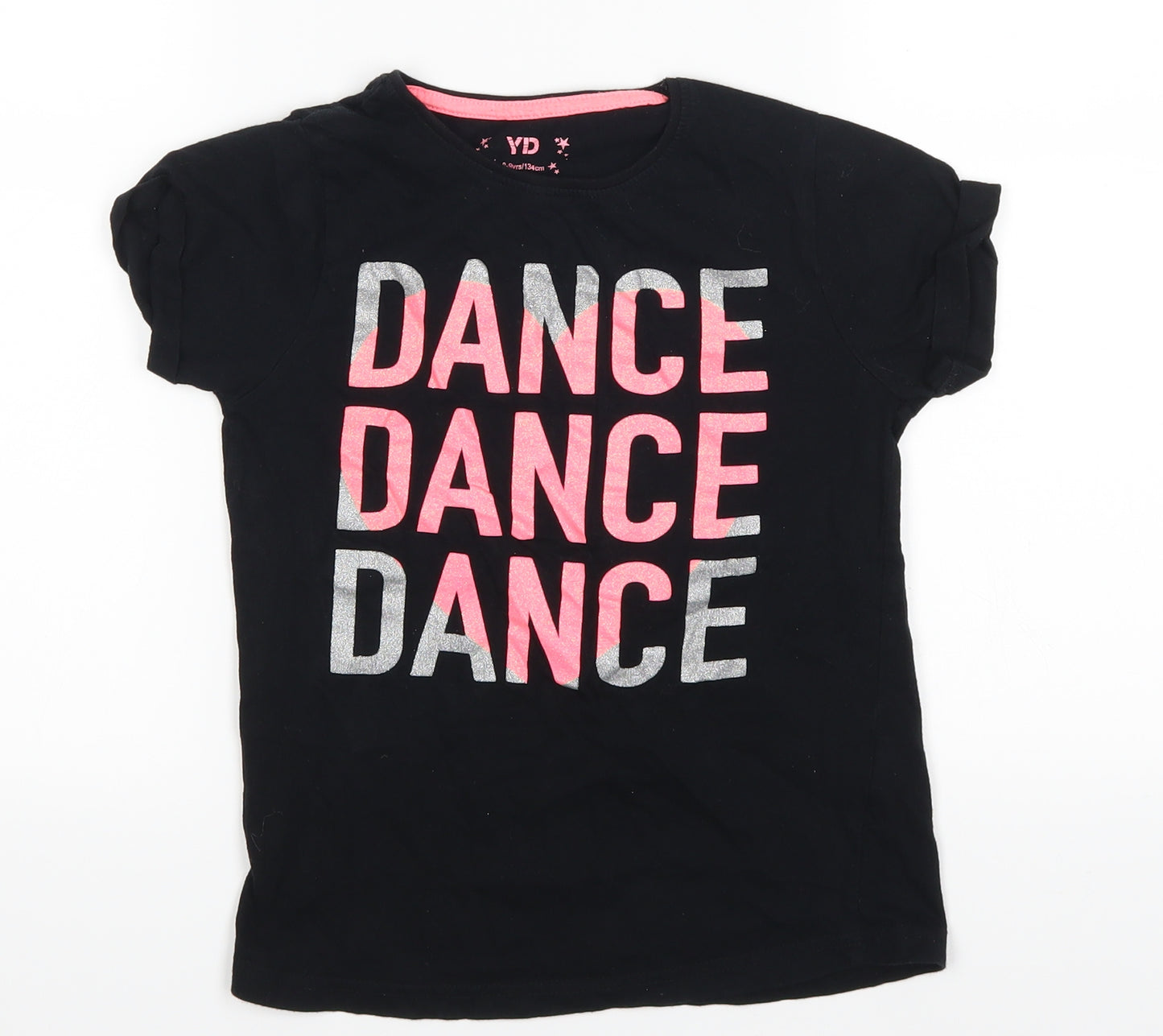 yd Girls Black   Basic T-Shirt Size 8-9 Years