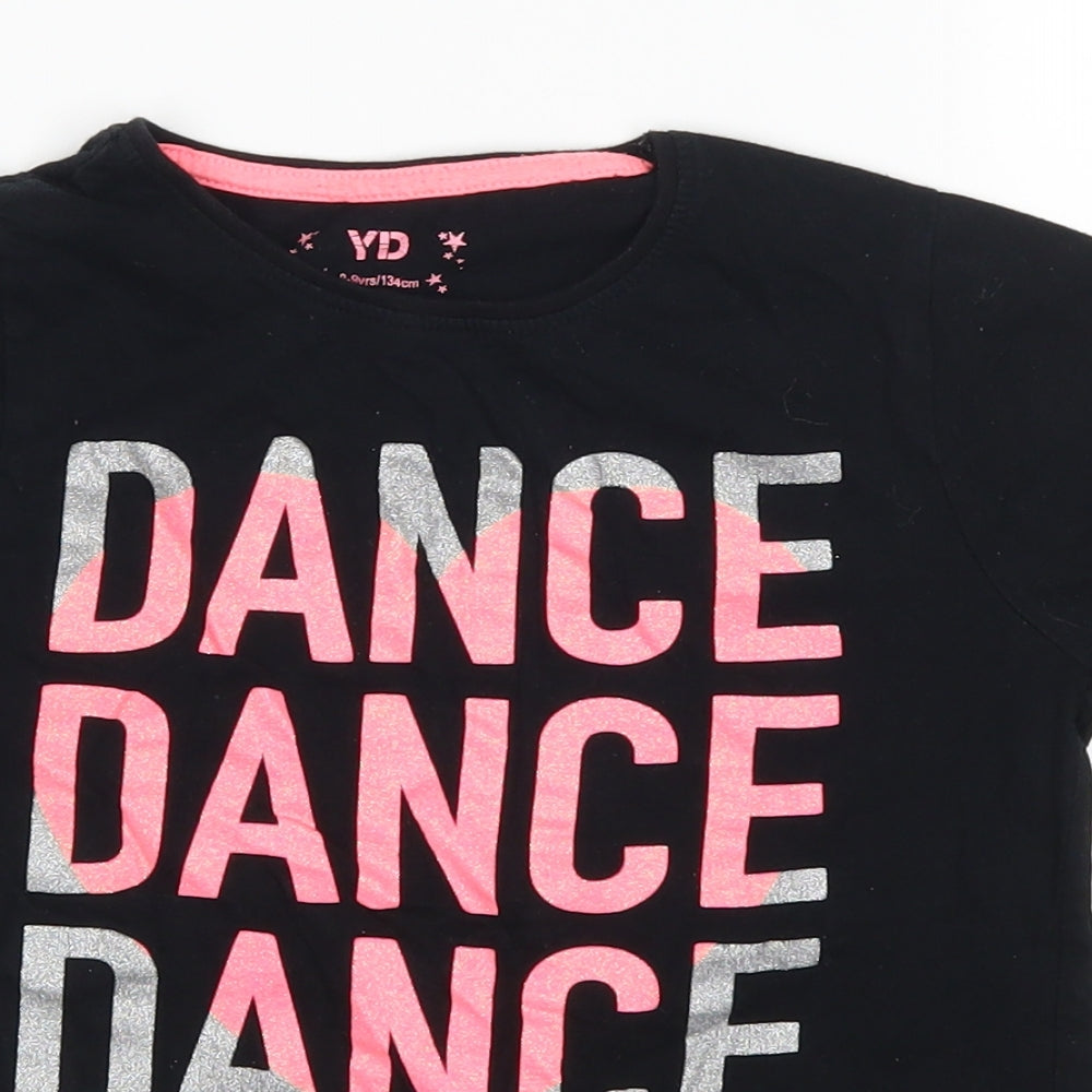 yd Girls Black   Basic T-Shirt Size 8-9 Years