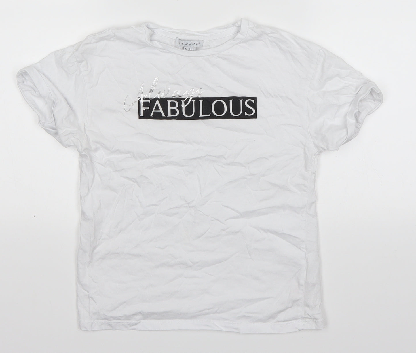 Primark Girls White   Basic T-Shirt Size 12-13 Years